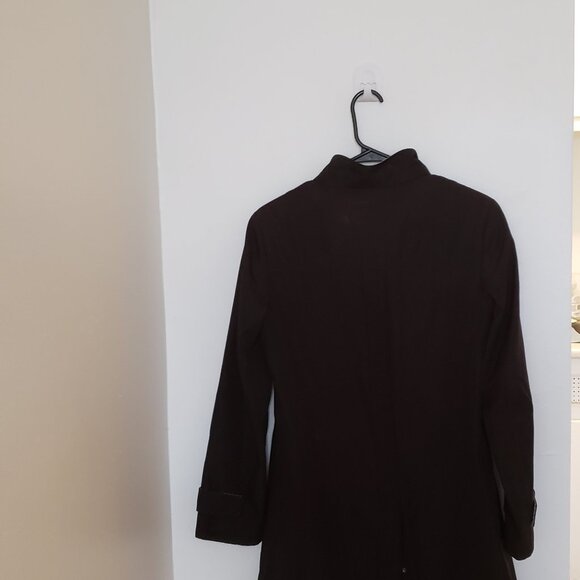 Women Trench Coat, David Barry, Black hooded , Size 6 US - Picture 2 of 4